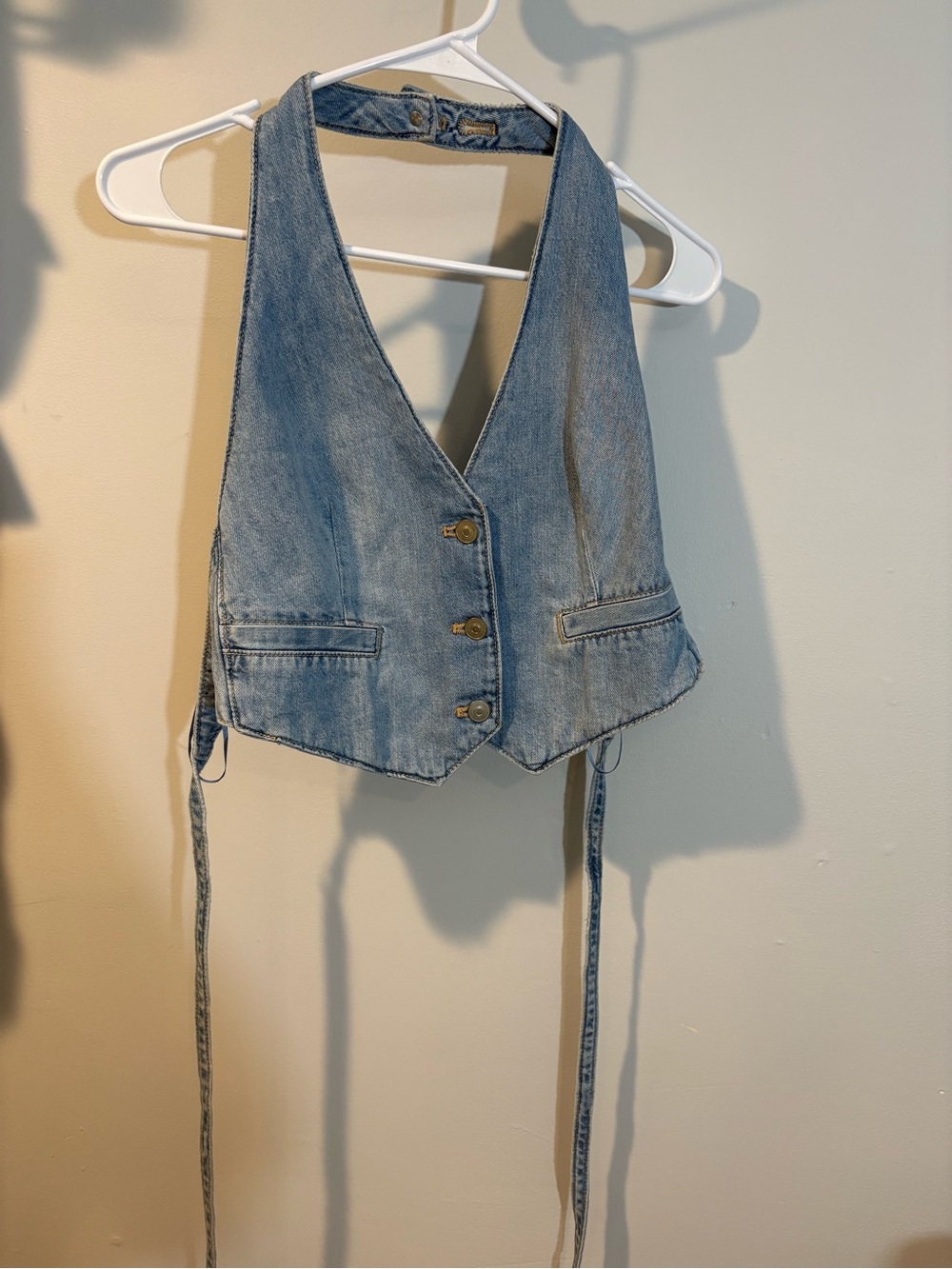 Zara XS Denim Vest - Light Blue Women's Waistcoat